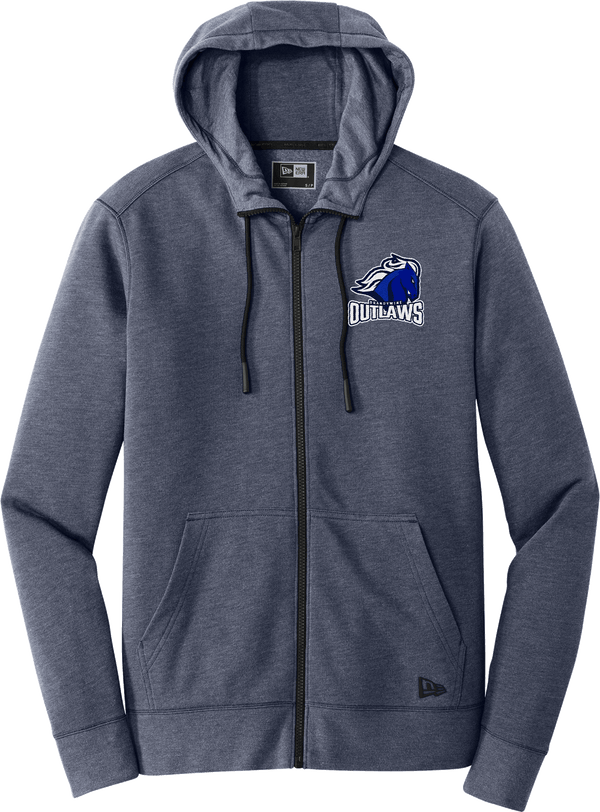 Brandywine Outlaws New Era Tri-Blend Fleece Full-Zip Hoodie